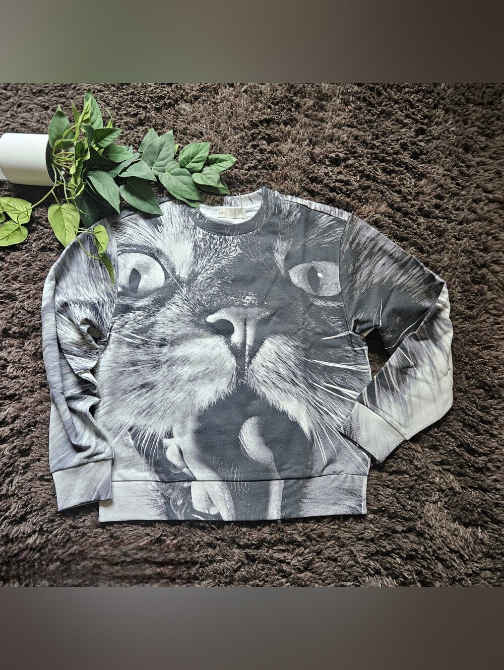 Tory Burch nwt rare limited-edition long sleeve kitty Cat Monochromatic grayscal